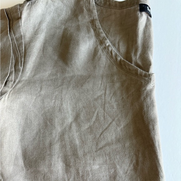 Sak’s Fifth Avenue THREADS Tunic Style Linen Top w/ Pockets, M Taupe - Picture 4 of 15